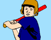Coloring page Little boy batter painted byJohn