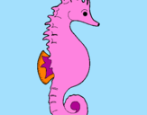 Coloring page Sea horse painted byluis