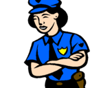 Coloring page Police woman painted byandrew
