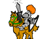 Coloring page Knight raising his sword painted bysawyer