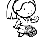 Coloring page Female tennis player painted bytennis player uncolored
