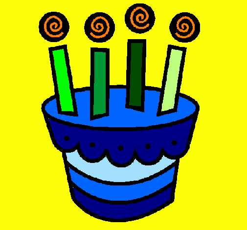 Coloring page Cake with candles painted byapo