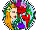 Coloring page Princess of the forest 3 painted byfraynie