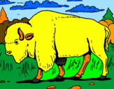 Coloring page Buffalo painted byluis