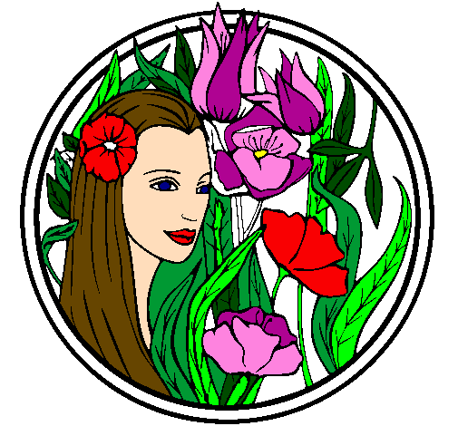 Coloring page Princess of the forest 3 painted bysandra