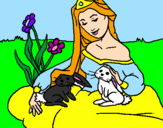Coloring page Princess of the forest painted byAbby