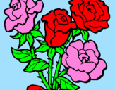 Coloring page Bunch of roses painted byAbbie Goodacre