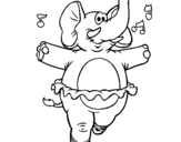 Coloring page Elephant wearing tutu painted byEmma