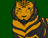 Coloring page Tiger painted byluis