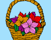 Coloring page Basket of flowers 2 painted byJane Princess