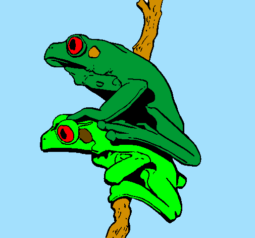 Coloring page Frogs painted byhope and lover