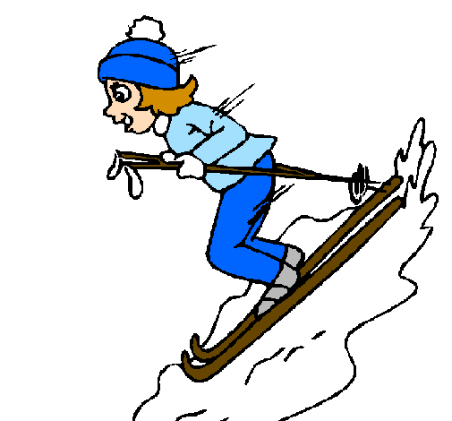 Coloring page Female skier painted byFanny