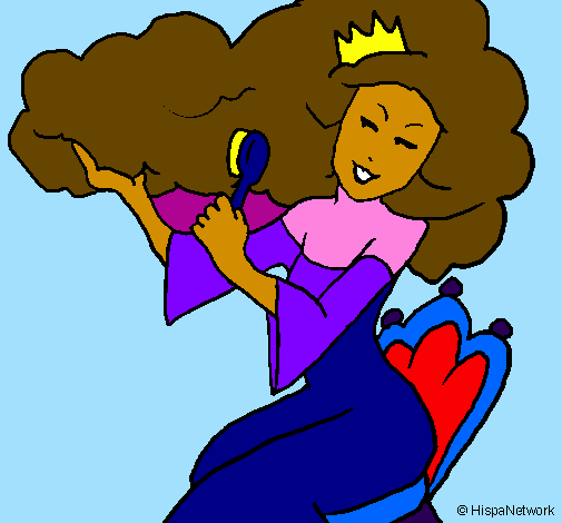 Princess brushing her hair
