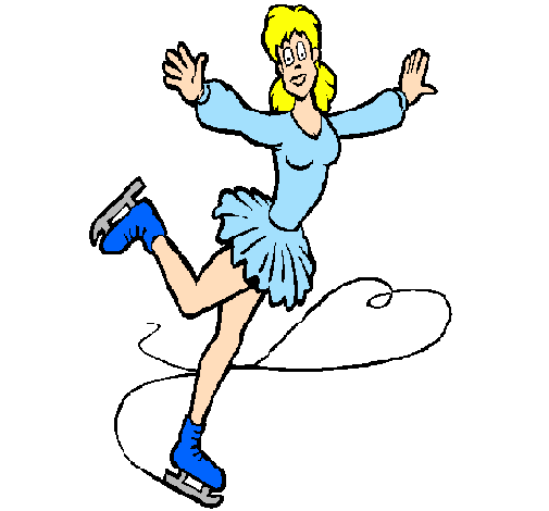 Coloring page Female ice skater painted byFanny