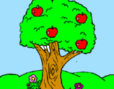 Coloring page Apple tree painted byMARTINA