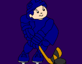 Coloring page Little boy playing hockey painted byjacob
