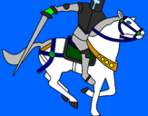 Coloring page Knight on horseback IV painted byTOBIA