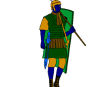 Coloring page Roman soldier painted bysamuel
