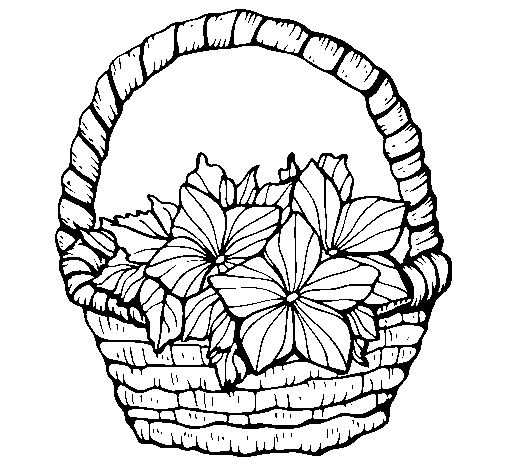 Coloring page Basket of flowers 2 painted bymeylinn 