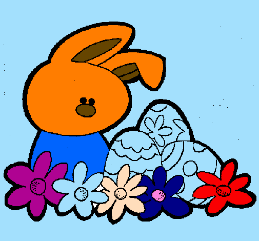 Coloring page Easter Bunny painted byariatna