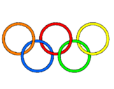 Coloring page Olympic rings painted bybelden