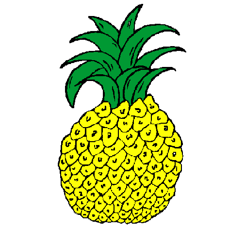 Coloring page pineapple painted bypenciluncolored