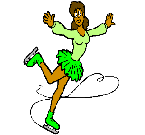 Coloring page Female ice skater painted byFanny