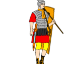 Coloring page Roman soldier painted bykelan
