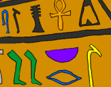 Coloring page Egyptian hieroglyphs painted byPeter