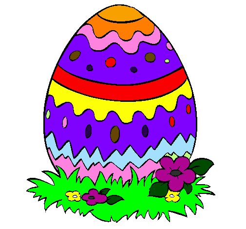 Coloring page Easter egg 2 painted bykar