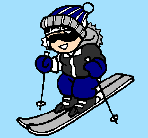 Coloring page Little boy skiing painted bygabryel