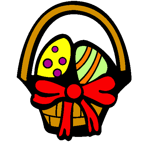Coloring page Basket of eggs painted bythayse