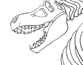 Coloring page Tyrannosaurus Rex skeleton painted byAle