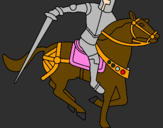 Coloring page Knight on horseback IV painted byasdewq