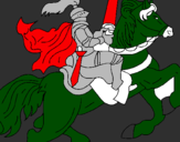 Coloring page Knight on horseback painted by4589663