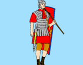 Coloring page Roman soldier painted bylogan