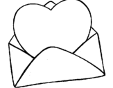Coloring page Heart in an envelope painted byoataz