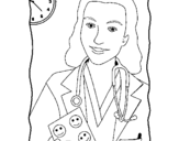 Coloring page Doctor smiling painted byWesley