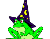 Coloring page Magician turned into a frog painted byYesha