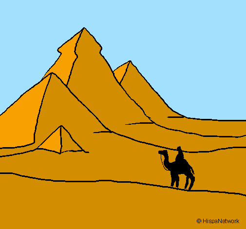 Coloring page Landscape with pyramids painted byoataz