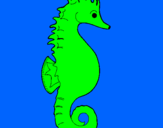 Coloring page Sea horse painted byJimmy