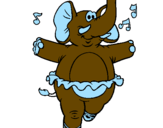 Coloring page Elephant wearing tutu painted bytuffie