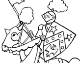 Coloring page Knight on horseback painted byemel