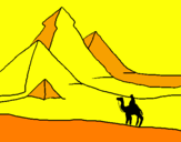 Coloring page Landscape with pyramids painted bymarrcos