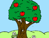 Coloring page Apple tree painted byhome  terra