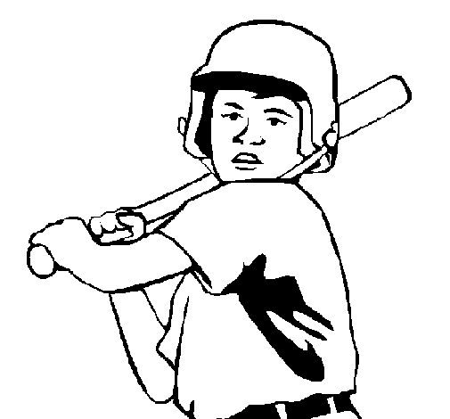 Coloring page Little boy batter painted bygfdg