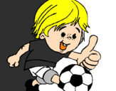 Coloring page Boy playing football painted bytodo poderoso tião
