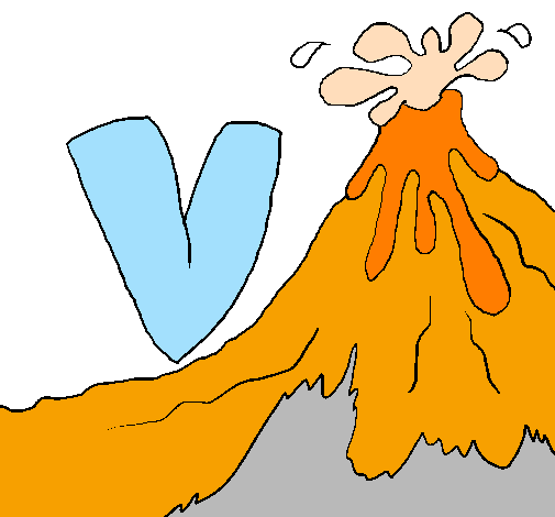 Coloring page Volcano  painted bybia