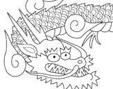 Coloring page Japanese dragon II painted bylola