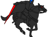 Coloring page Knight on horseback IV painted byhyt